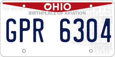 OH license plate GPR6304