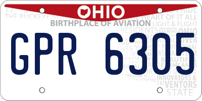 OH license plate GPR6305