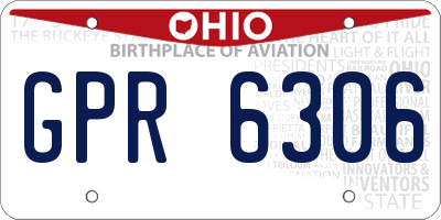 OH license plate GPR6306