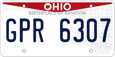 OH license plate GPR6307