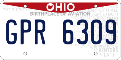OH license plate GPR6309