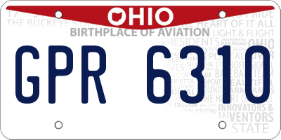 OH license plate GPR6310