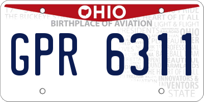 OH license plate GPR6311