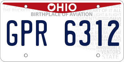 OH license plate GPR6312