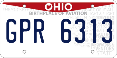 OH license plate GPR6313