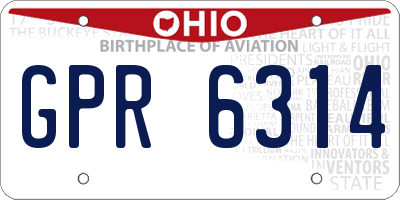 OH license plate GPR6314