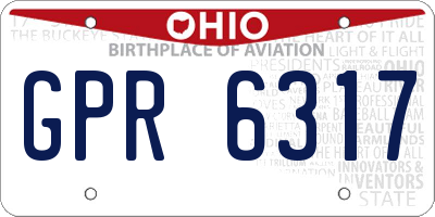 OH license plate GPR6317