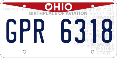 OH license plate GPR6318