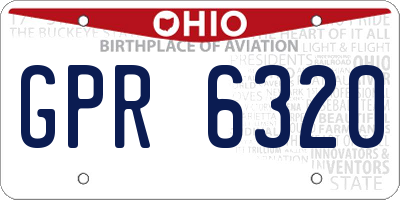 OH license plate GPR6320