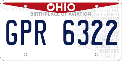 OH license plate GPR6322
