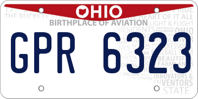 OH license plate GPR6323