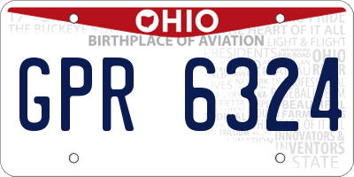OH license plate GPR6324