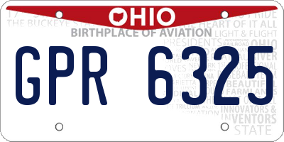 OH license plate GPR6325