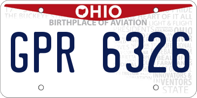 OH license plate GPR6326