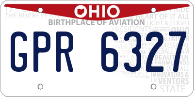 OH license plate GPR6327