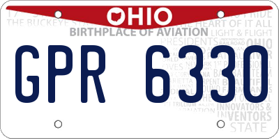 OH license plate GPR6330