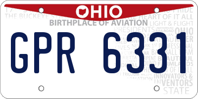 OH license plate GPR6331
