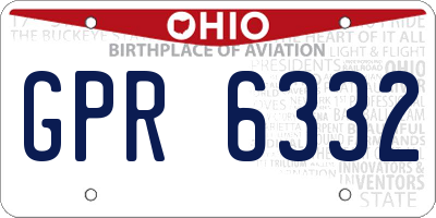 OH license plate GPR6332