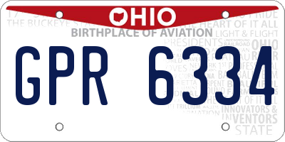 OH license plate GPR6334
