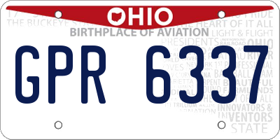 OH license plate GPR6337