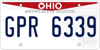 OH license plate GPR6339