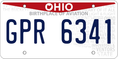 OH license plate GPR6341