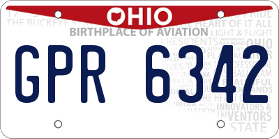 OH license plate GPR6342