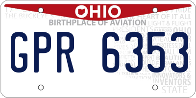 OH license plate GPR6353