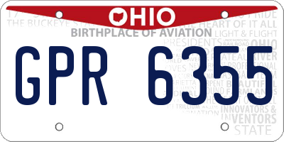 OH license plate GPR6355