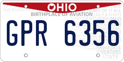 OH license plate GPR6356