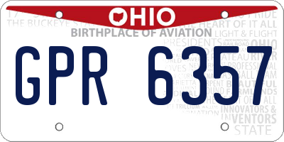 OH license plate GPR6357
