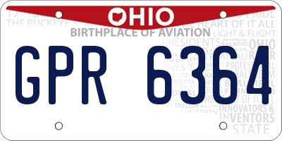 OH license plate GPR6364