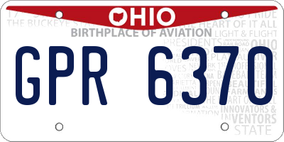 OH license plate GPR6370