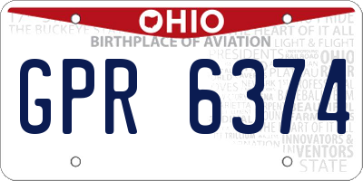 OH license plate GPR6374