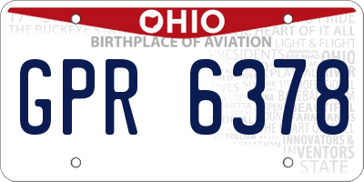 OH license plate GPR6378