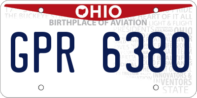 OH license plate GPR6380