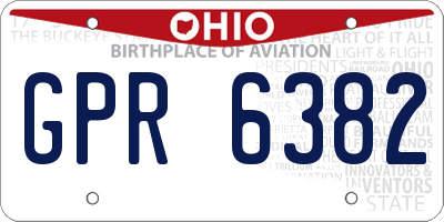 OH license plate GPR6382