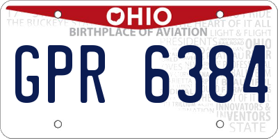 OH license plate GPR6384