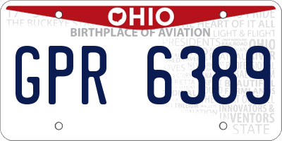OH license plate GPR6389
