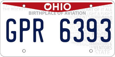 OH license plate GPR6393