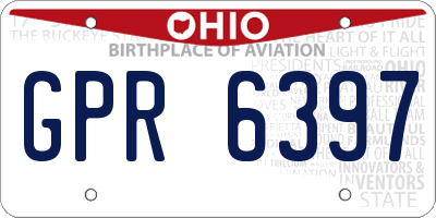 OH license plate GPR6397