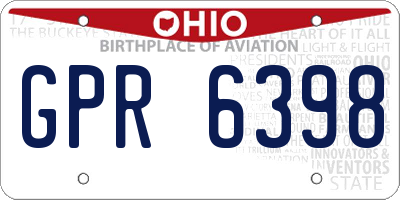 OH license plate GPR6398
