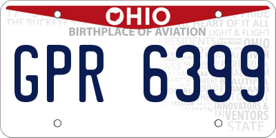 OH license plate GPR6399