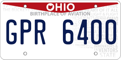OH license plate GPR6400