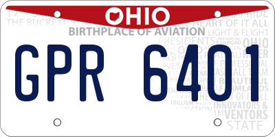 OH license plate GPR6401