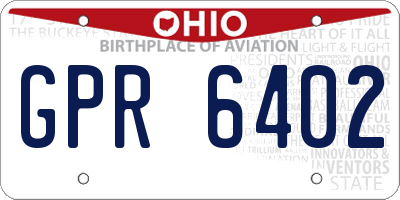 OH license plate GPR6402
