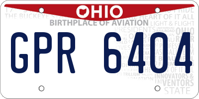 OH license plate GPR6404
