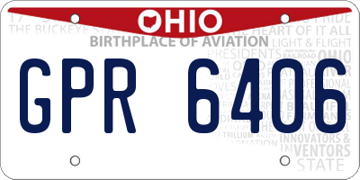 OH license plate GPR6406