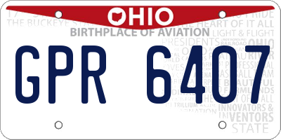 OH license plate GPR6407