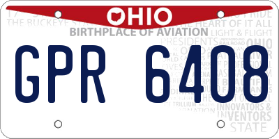 OH license plate GPR6408